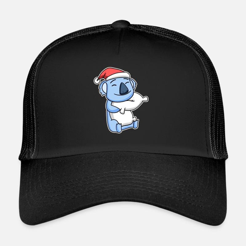 Koala Weihnachten Schlafen Schlaf Ausschlafen - Trucker Cap - Schwarz/Schwarz