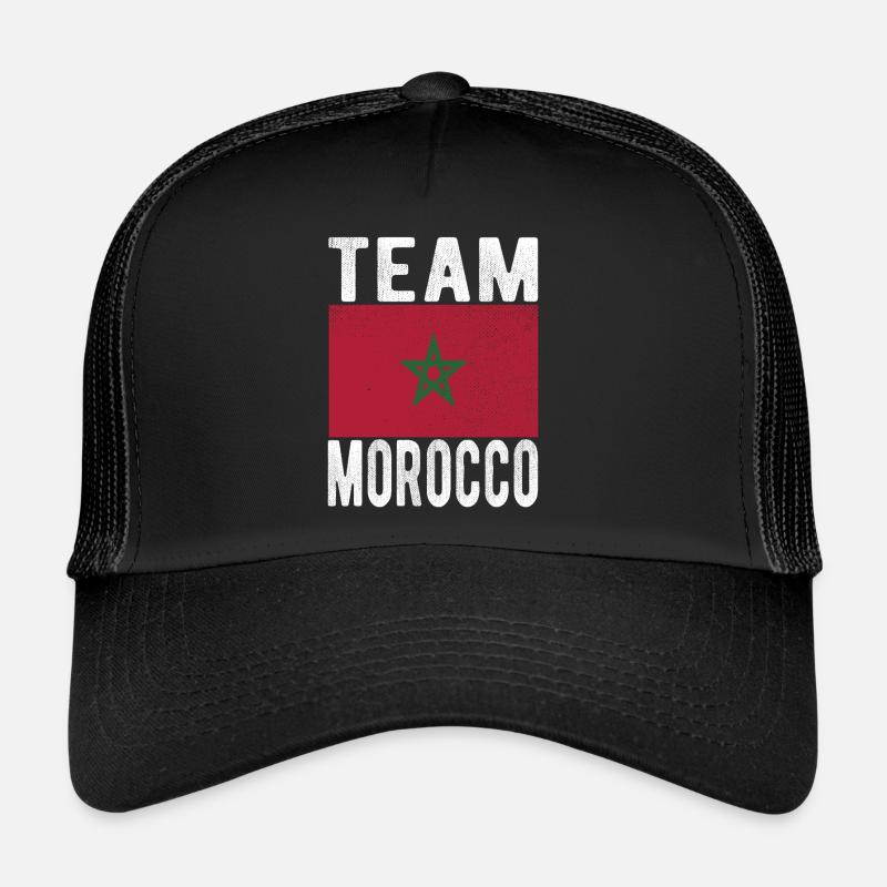 Drapeau du Maroc - Casquette trucker  - noir/noir