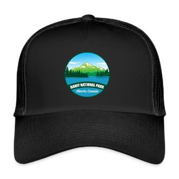 Alberta National Park Banff Canada Souvenir Hiking - Trucker Cap - black/black - Front