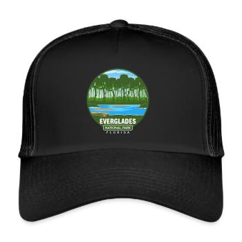 Parc national des Everglades Floride Randonnée Crocodile - Casquette trucker  - noir/noir - Devant