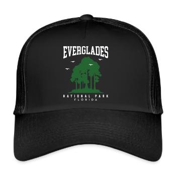 Parc national des Everglades Floride Randonnée souvenir - Casquette trucker  - noir/noir - Devant