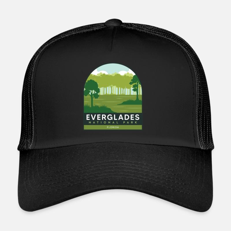 Florida Nationalpark Everglades Krokodil Wandersou - Trucker Cap - Schwarz/Schwarz