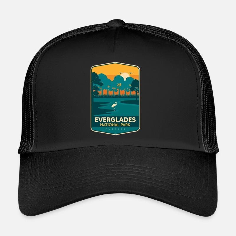 Florida National Park Everglades Souvenir Wanderkr - Trucker Cap - Schwarz/Schwarz