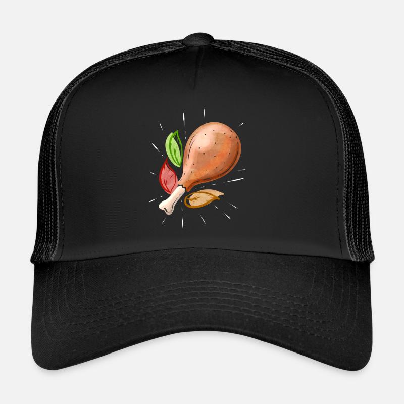 Repas familial de pilon de jambe de dinde rôtie sur Casquette trucker 