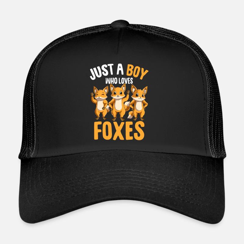 Fuchs Junge Kinder - Trucker Cap - Schwarz/Schwarz