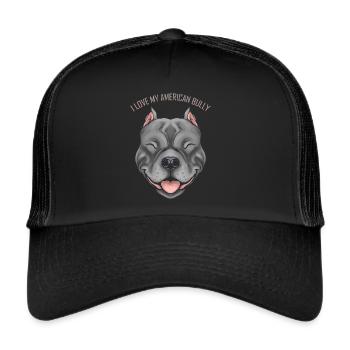 Dog Lover - J’aime mon tyran américain - Casquette trucker  - noir/noir - Devant