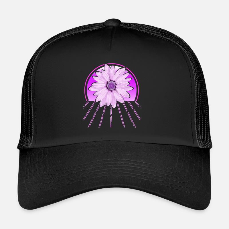 Awesome Blooming Flower Vapor Wave Designs Trucker Cap