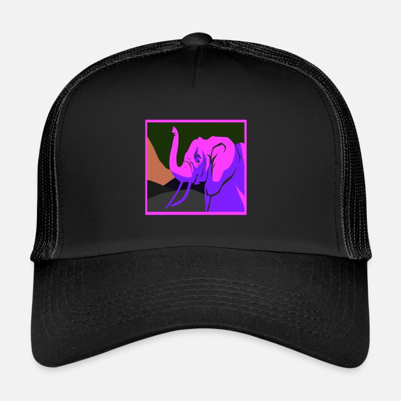 Awesome Elephant Lover Vapor Wave Designs Trucker Cap