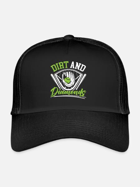 Joueur de softball Dirt And Diamonds Lanceur Receveur - Casquette trucker  - noir/noir - Devant