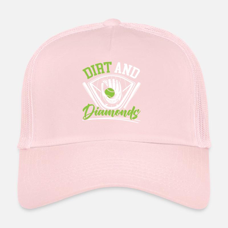 Dirt And Diamonds Softball Player Pitcher Catcher Trucker Cap