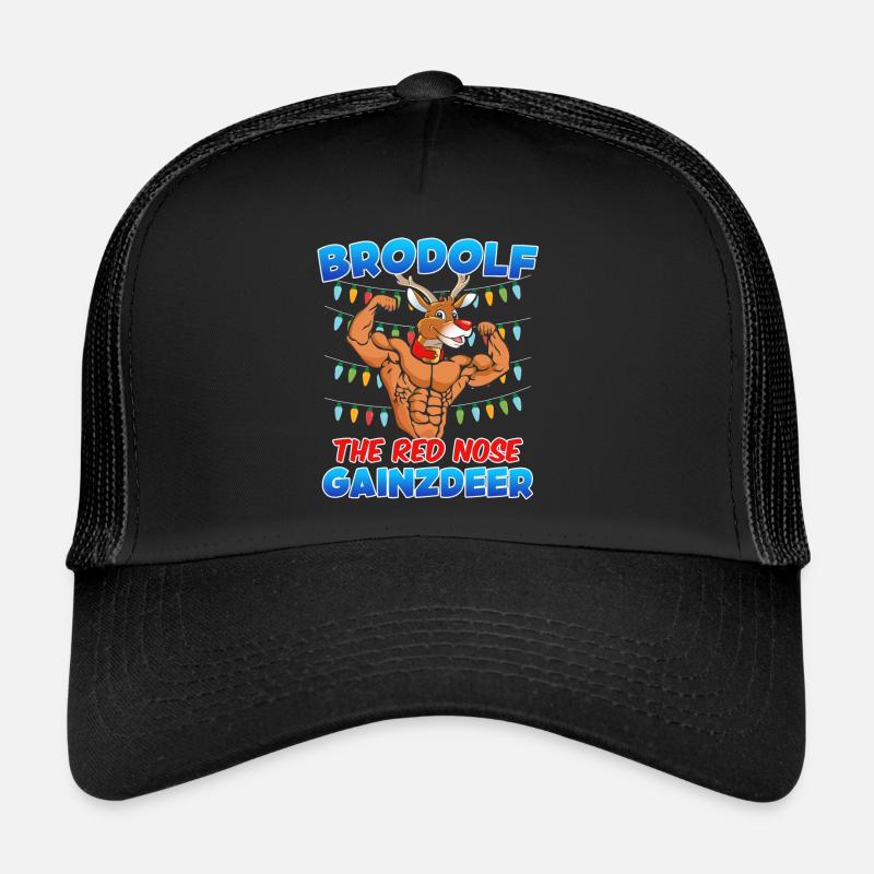 Brodolf le nez rouge Gainzdeer Bodbuilder Casquette trucker 