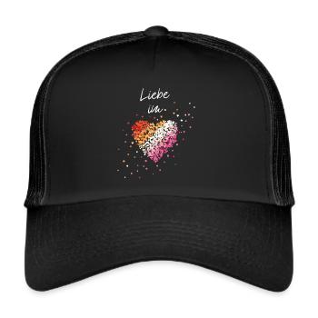 Love in the heart Lesbian Lesbian Lesbians Gay - Trucker Cap - black/black - Front