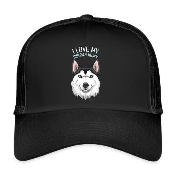 Dog Lover - I Love My Siberian Husky - Trucker Cap - black/black - Front