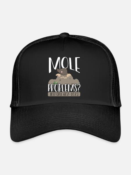 Mole Problems Just Call - Trucker Cap - black/black - Front