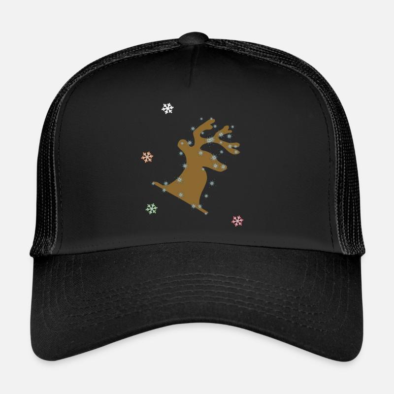 Elch, Weihnachten - Trucker Cap - Schwarz/Schwarz