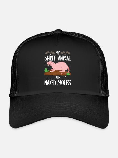 My spirit animal is the naked mole rat - Trucker Cap - black/black - Front