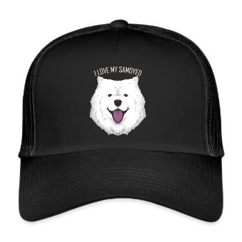 Dog Lover - I Love My Samoyed - Trucker Cap - Schwarz/Schwarz - Vorne