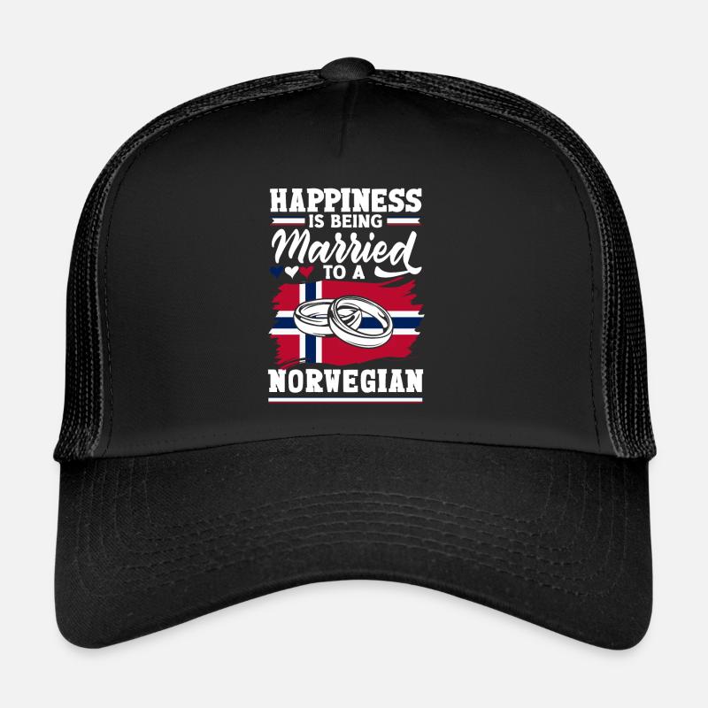 Norwegen Norwegisches Glück ist mit einem - Trucker Cap - Schwarz/Schwarz