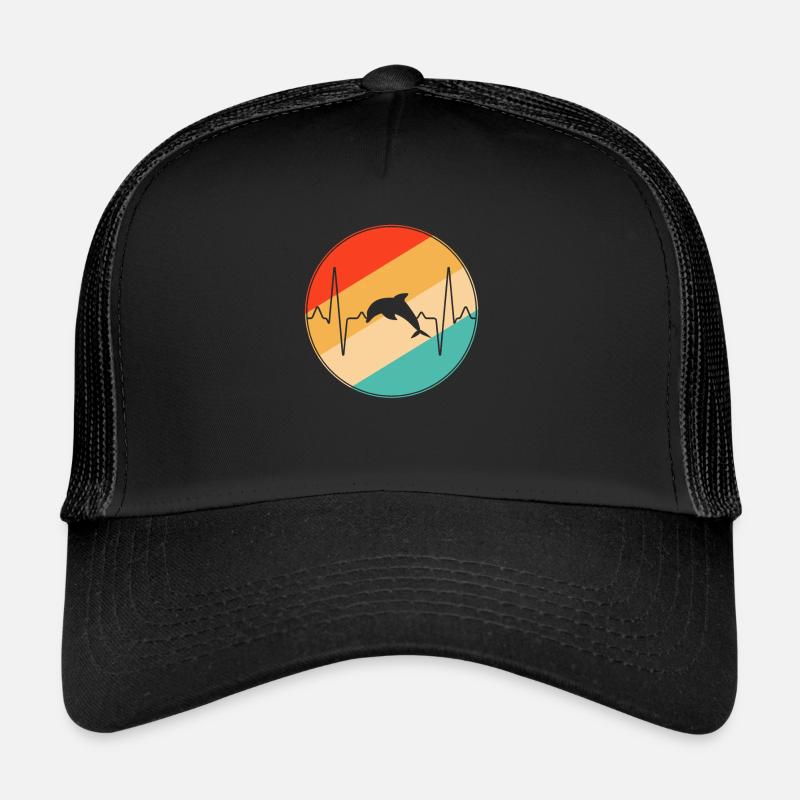 Delfin Retro Herzschlag Trucker Cap
