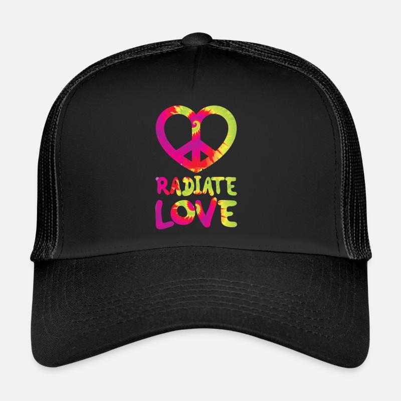 Radiate Love Rainbow Happiness Hippies - Trucker Cap - black/black