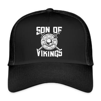 Son of Viking axe warrior Valhalla Warriors My - Trucker Cap - black/black - Front