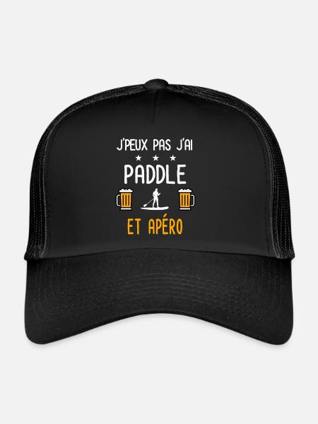 je peux pas j'ai paddle homme apéro - Casquette trucker  - noir/noir - Devant