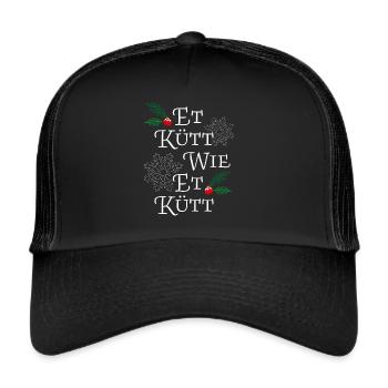 Et Kütt Wie Et Kütt Kölsch Kölner Karneval Köln - Trucker Cap - Schwarz/Schwarz - Vorne