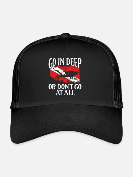 Allez en profondeur ou n’allez pas - Casquette trucker  - noir/noir - Devant