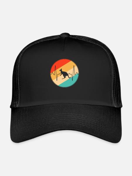 Kangourou Retro Heartbeat - Casquette trucker  - noir/noir - Devant