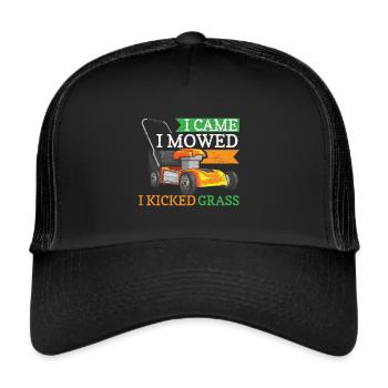 Rasenmäher Landschaftsbau Mähen Mäher - Trucker Cap - Schwarz/Schwarz - Vorne