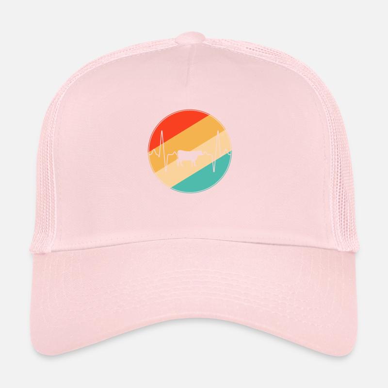 Cow Beef Retro Heartbeat Trucker Cap