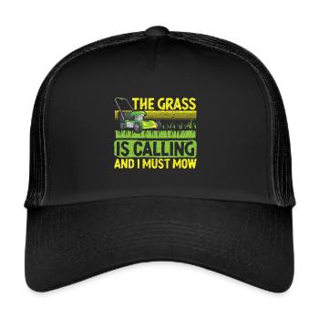 Rasenmäher Mähen Rasenmähen - Trucker Cap - Schwarz/Schwarz - Vorne