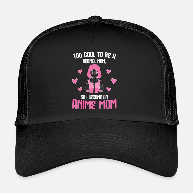 anime merch Anime anime mom Geschenk - Trucker Cap - Schwarz/Schwarz