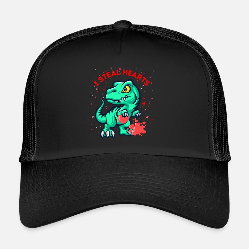 I Steal Hearts Dinosaur Valentine's Day Trucker Cap