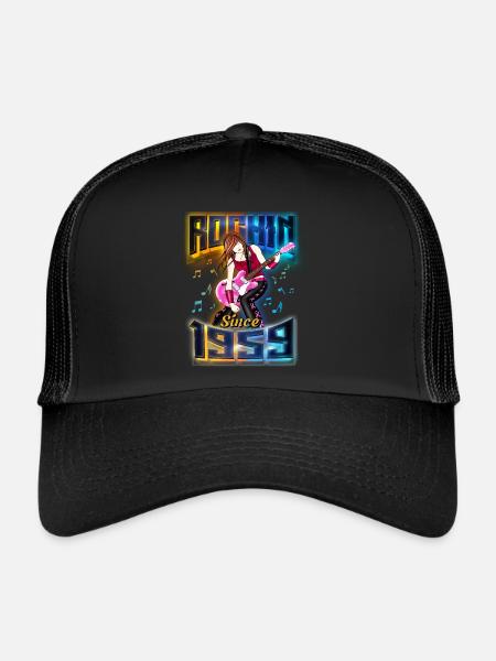 Rockin depuis 1959 Fan de musique rock 63e anniversaire - Casquette trucker  - noir/noir - Devant