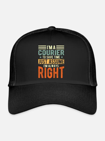 Messager - Casquette trucker  - noir/noir - Devant