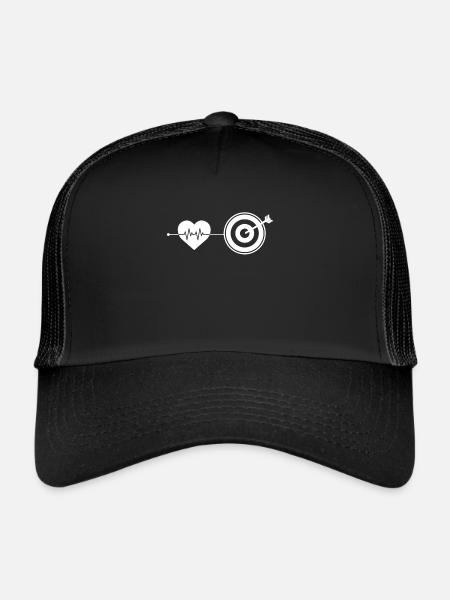 Battements de cœur de fléchettes - Casquette trucker  - noir/noir - Devant