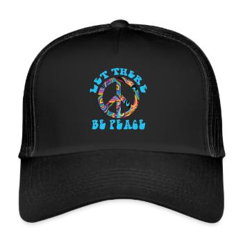 Signe de paix amour liberté paix hippie et - Casquette trucker  - noir/noir - Devant