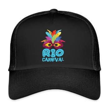Karneval Rio de Janeiro Feier Brasilien Karnevalsm - Trucker Cap - Schwarz/Schwarz - Vorne