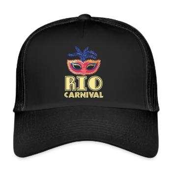 Rio Carnival Rio de Janeiro Carnival Mask Brasili - Trucker Cap - black/black - Front