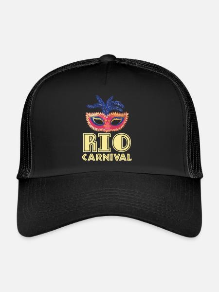 Rio Carnival Rio de Janeiro Carnival Mask Brasili - Trucker Cap - black/black - Front