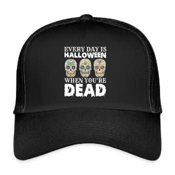 Crâne de sucre Dia de Los Muertos Crâne - Casquette trucker  - noir/noir - Devant