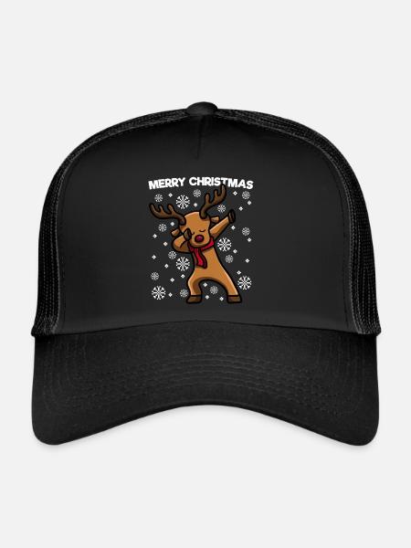 Dabbing Père Noël Joyeux Noël - Casquette trucker  - noir/noir - Devant