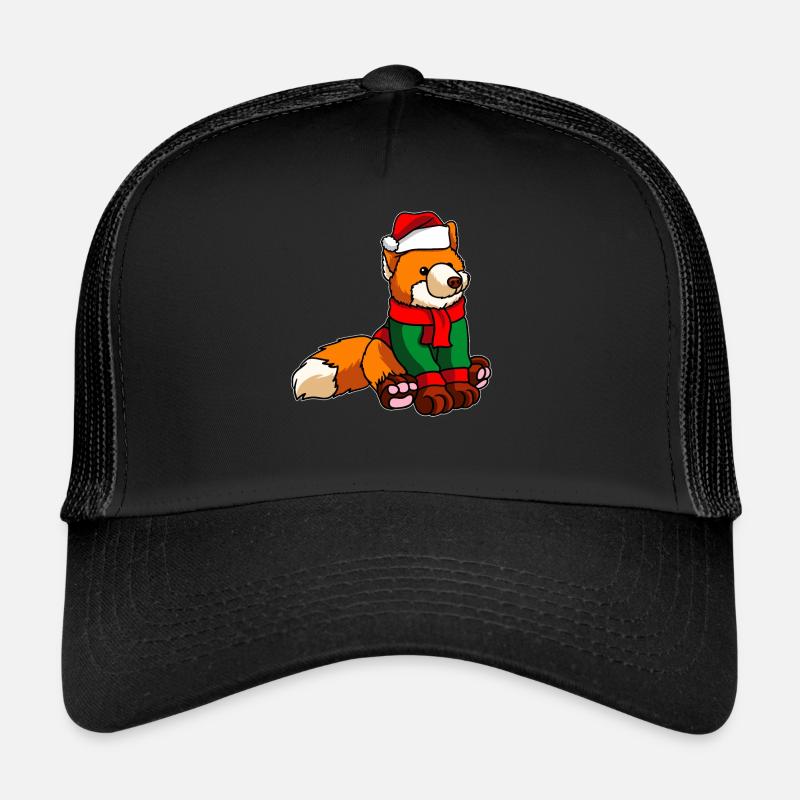 Fuchs mit Christmas Sweater - Trucker Cap - Schwarz/Schwarz