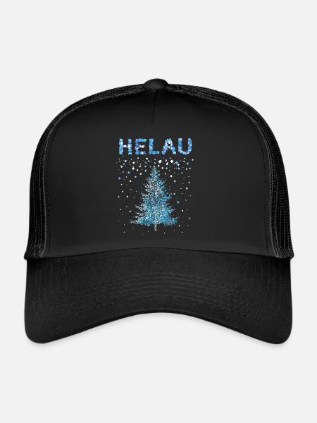 Karneval Konfetti Helau Weihnachtszeit Christbaum - Trucker Cap - Schwarz/Schwarz - Vorne