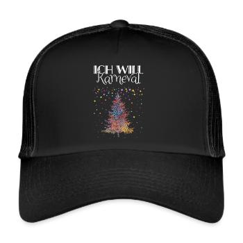 Karneval Fasching Konfetti Weihnachtsmuffel - Trucker Cap - Schwarz/Schwarz - Vorne