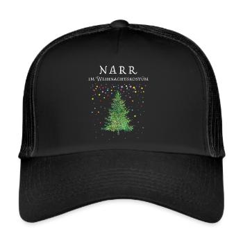 Konfetti Karneval Christbaum Weihnachtsmuffel - Trucker Cap - Schwarz/Schwarz - Vorne