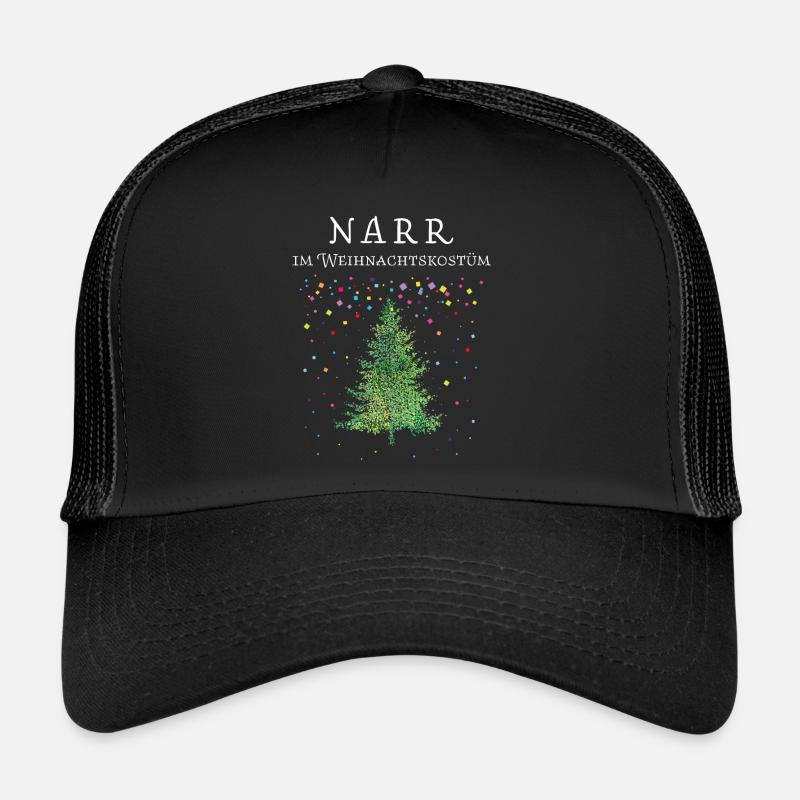 Konfetti Karneval Christbaum Weihnachtsmuffel - Trucker Cap - Schwarz/Schwarz