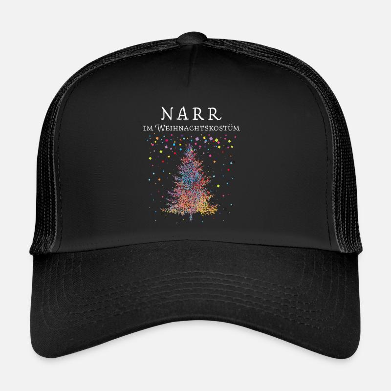 Weihnachtsbaum Weihnachtensmuffel Narr Jeck - Trucker Cap - Schwarz/Schwarz