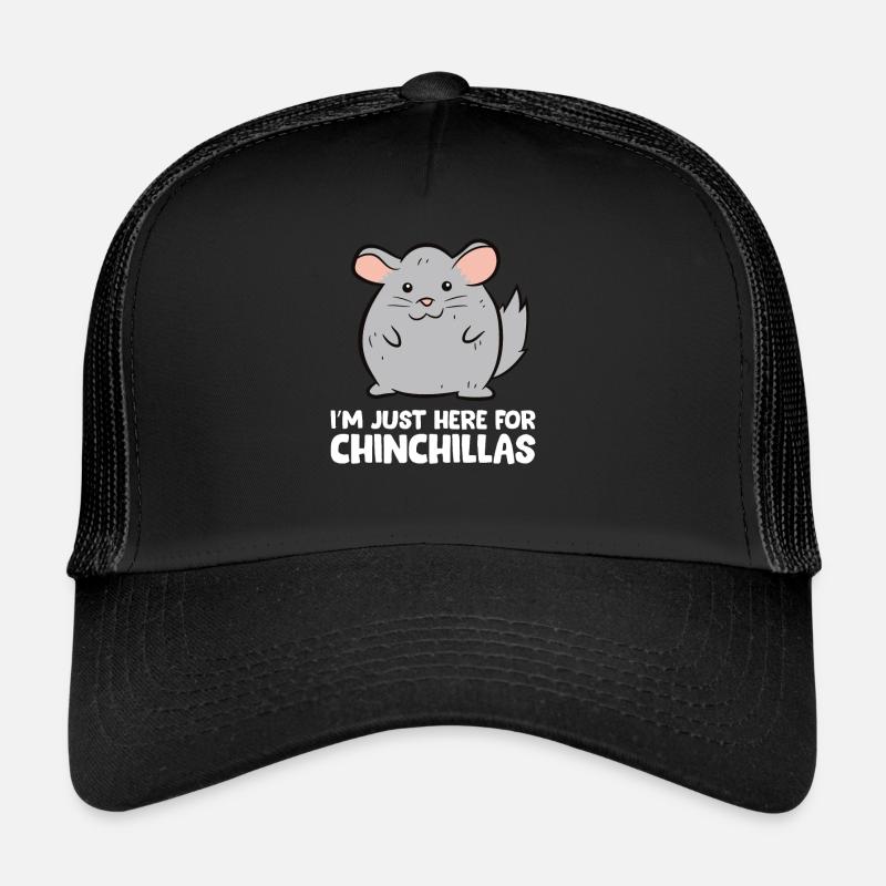 Chinchilla - I'm just here for chinchillas - Trucker Cap - Schwarz/Schwarz